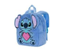 Disney Lilo and Stitch Heart-Plush Backpack, Blue, 22 x 27 cm, Capacity 7 L