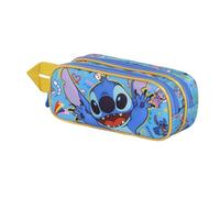 Disney Lilo and Stitch Hello-3D Double Pencil Case, Blue, 22 x 9,5 cm