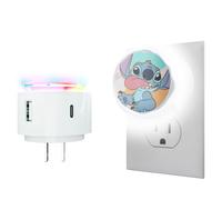 Disney Lilo and Stitch Light- Touch LED Night Light with USB Charging- LED Nightlight with 6 Light Settings, USB 2.0 and Type C Ports- Lilo and Stitch Gifts for Girls, Adults and Fans of Stitch Stuff…