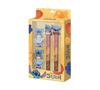 Disney Lilo and Stitch Mix-Pack of Erasable Gel Pen + Eternal Pencil + 4 Erasers, Yellow, 14 x 23 cm