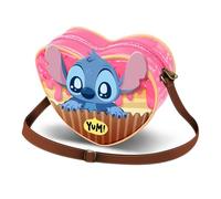 Disney Lilo and Stitch Muffin-Casual Heart Shoulder Bag, Pink, 21 x 15.5 cm