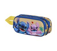 Disney Lilo and Stitch Ocean-3D Double Pencil Case, Blue, 22 x 10 cm