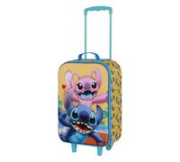 Disney Lilo and Stitch Ocean-Soft 3D Trolley Suitcase, Blue, 17 x 33 x 52 cm, Capacity 26 L