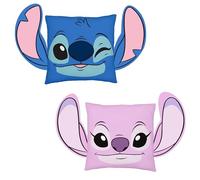 Disney Lilo and Stitch Officially Licensed Shaped Cushion, Super Soft Pillow | Chill Reversible Design Featuring Angel and Stitch | Perfect For Bedroom Or Living Room Décor