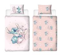 Disney Lilo and Stitch Officially Licensed Single Duvet Cover Set | Chaos and Cuddles Design Reversible 2 Sided Bedding Including Matching Pillow Case | Perfect For Kids Bedroom | Polycotton