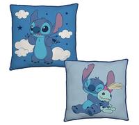 Disney Lilo And Stitch Officially Licensed Square Cushion, Super Soft Pillow | Blue Paradise Reversible Design | Perfect For Bedroom Or Living Room Décor | 40 x 40cm