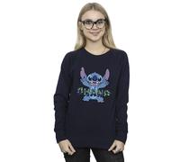 Disney Lilo And Stitch Ohana Blue Glitch Sweatshirt In Navy Navy S