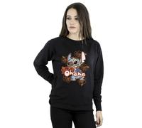 (L, Black) Disney Womens/Ladies Lilo And Stitch Ohana Orange Hibiscus Sweatshirt