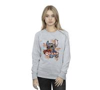 (S, Sports Grey) Disney Womens/Ladies Lilo And Stitch Ohana Orange Hibiscus Sweatshirt