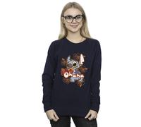 (XXL, Navy Blue) Disney Womens/Ladies Lilo And Stitch Ohana Orange Hibiscus Sweatshirt
