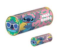 Disney Lilo and Stitch Pencil Case (Just Chill Design) Barrel Pencil Case for Stationery and Pencil Set - Official Merchandise