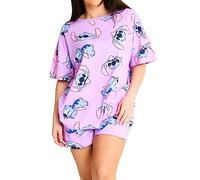 Disney Lilo and Stitch Pyjamas for Women | Short Sleeve Womens Stitch PJs | XXL Blue