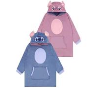 Disney Lilo And Stitch Reversible Girls Blanket Hoodie, Stitch & Angel Oversized Girls Hooded Blanket, Multicoloured One Size
