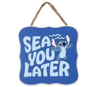 Disney Lilo and Stitch Sea You Later Hanging Wood Wall Decor | Fun Beach Themed Stitch Sign for Home