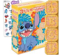 Disney Lilo and Stitch Shortbread Cookies Snack Box (6oz) - Pantry Birthday Party Favors Cookie Pack Bundle with Stitch Sprinkled Cookie Sweet Treats, Stickers | Kids Snacks for School Lunch