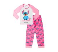 Disney Lilo and Stitch Stay Weird Pink White Long Ladies Pyjamas Pjs (22-24)