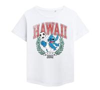Disney Lilo and Stitch Stitch Ball Ladies Fashion T Shirt, White, X-Large