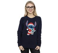 Disney Women's Lilo & Stitch Stitch Christmas Sweatshirt in Navy | Size: XL Disney Navy XL