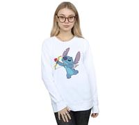 Disney Women's Lilo & Stitch Stitch Cupid Valentines Sweatshirt in White | Size: 2XL Disney White 2XL