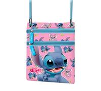 Disney Lilo and Stitch Surprise-Action Vertical Crossbody Bag, Blue, 15 x 17 cm