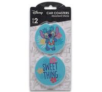 Disney Lilo and Stitch Sweet Thing Ceramic Car Coasters - Fun Auto Coasters - Set of 2 - Great Gift Idea