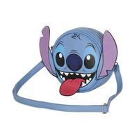 Disney Lilo and Stitch Tongue-Round Shoulder Bag, Blue, 18.5 x 18.5 cm