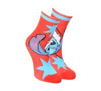 Disney Lilo and Stitch Winter Pattern Matching Feet Socks for Children and Boys, red, 31-34