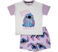 Disney Lilo & Stitch 100% Combed Cotton Overhang shoulder short Pyjama Set 13-14yr