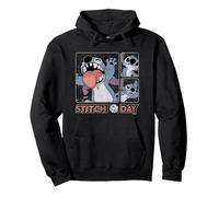 Disney Lilo & Stitch 626 Stitch Day Silly Faces Distressed Pullover Hoodie, Adult Unisex, Black, Large