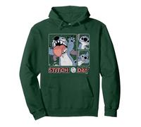 Disney Lilo & Stitch 626 Stitch Day Silly Faces Distressed Pullover Hoodie, Adult Unisex, Dark Green, Medium