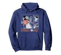 Disney Lilo & Stitch 626 Stitch Day Silly Faces Distressed Pullover Hoodie, Adult Unisex, Navy Blue, Large