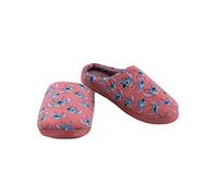 Disney Lilo & Stitch Adult Women's Indoor Outdoor Scuff Slide On Slippers (Small, Pink)
