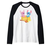 Disney Lilo & Stitch Amazing Cakes Happy Angel & Stitch Logo Raglan Baseball Tee