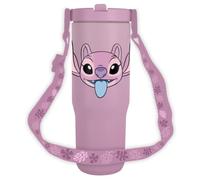 Disney Lilo & Stitch Angel 30oz / 850ml Pitcher with Strap, Officially Licensed by Pyramid International, Cute Pink Disney Drinkware for Home, Travel, or Gifts