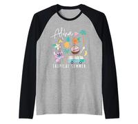 Disney Lilo & Stitch Angel Aloha Tropical Summer Beach Trip Raglan Baseball Tee