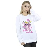 Disney Lilo & Stitch Angel Fa La La Sweatshirt In White White