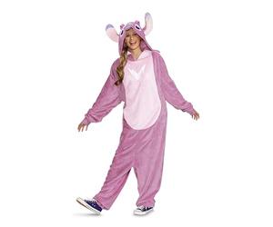 Disney Lilo & Stitch Angel Jumpsuit for Adults, Officially Licensed by Disguise, Features Detailed Fabric Hood with Dimensional Ears, in Size S/M and L/XL