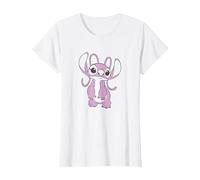 Disney Lilo & Stitch Angel Transparent Standing T-Shirt, Women, White, Medium