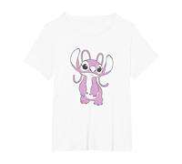 Disney Lilo & Stitch Angel Transparent Standing T-Shirt, Women's Plus, White, 2X