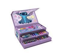 Disney Lilo & Stitch Art Set for Kids | 52-Piece Colouring Stationery Suitcase with Markers, Crayons, Pencils & More | Stitch Creative Art Briefcase for Drawing & Coloring Fun