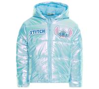 Disney Lilo & Stitch Big Girls Hooded Zip Up Puffer Jacket Shiny Blue 14-16