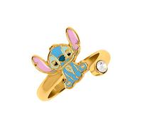 Disney Lilo & Stitch Blue & Pink Gold Plated Clear Stone Ring RF00393YRWL