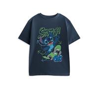 Disney Lilo & Stitch Boys Navy Blue T-Shirt | Short Sleeve Stitch 626 Graphic Tee | Classic Cartoon Apparel Movie Merchandise | Kids Casual Wear Top - 3-4 Years
