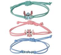 Disney Lilo & Stitch Bracelet 3-Piece Set Official License, Stitch and Angel Cord Friendship Bracelet, Lilo and Stitch Gifts