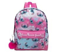 Disney Lilo & Stitch Childrens Roxy Backpack Kids Girls School Bag with Pom-Pom Key Ring