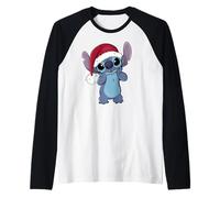 Disney Lilo & Stitch Christmas Santa Hat Stitch Raglan Baseball Tee