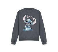 Disney Lilo And Stitch Colour Me Happy Adults Crew Sweatshirt, Charcoal, Medium