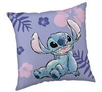 Disney Lilo & Stitch Cushion - Purple 40cmx40cm | Soft Decorative Throw Pillow for Girls Bedroom, Sofa or Nursery | Official Merchandise | Stitch Gifts For Girls | Square Plush Pillow