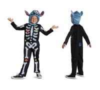 Disney Lilo & Stitch Skeleton Stitch Fancy Dress Jumpsuit for Kids, Officially Licensed, Perfect for Halloween, Features Fun Skeleton Stitch Design, for Ages 3-4, 4-6, 7-8 years