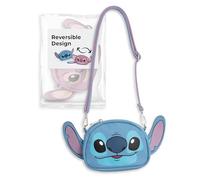 Disney Lilo & Stitch Double-Sided Cross Body Bag | Blue Stitch & Angel Character Handbag | Adjustable Strap Small Carrier Movie Merchandise for Kids